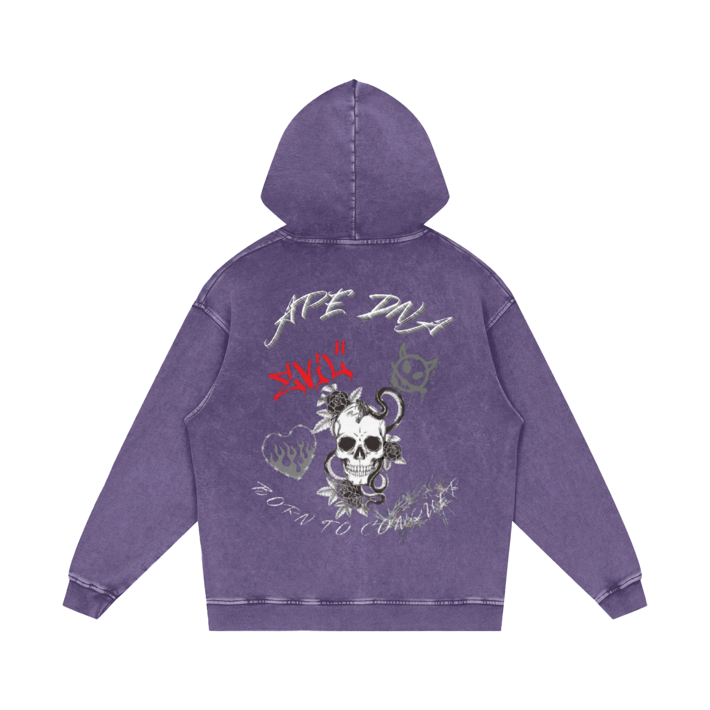 Ape Reaper Acid Wash Oversize Hoodie