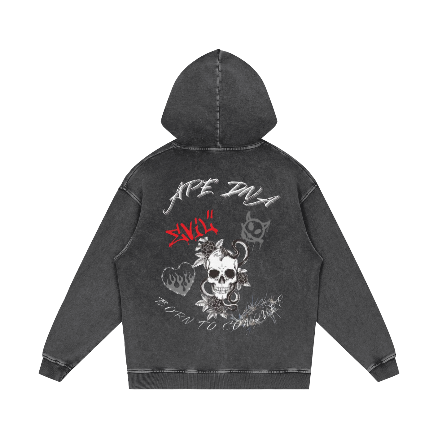 Ape Reaper Acid Wash Oversize Hoodie